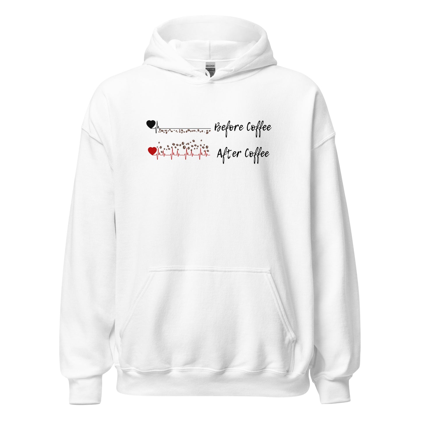 Heart Beat Before Coffee & After Coffee - Unisex Hoodie