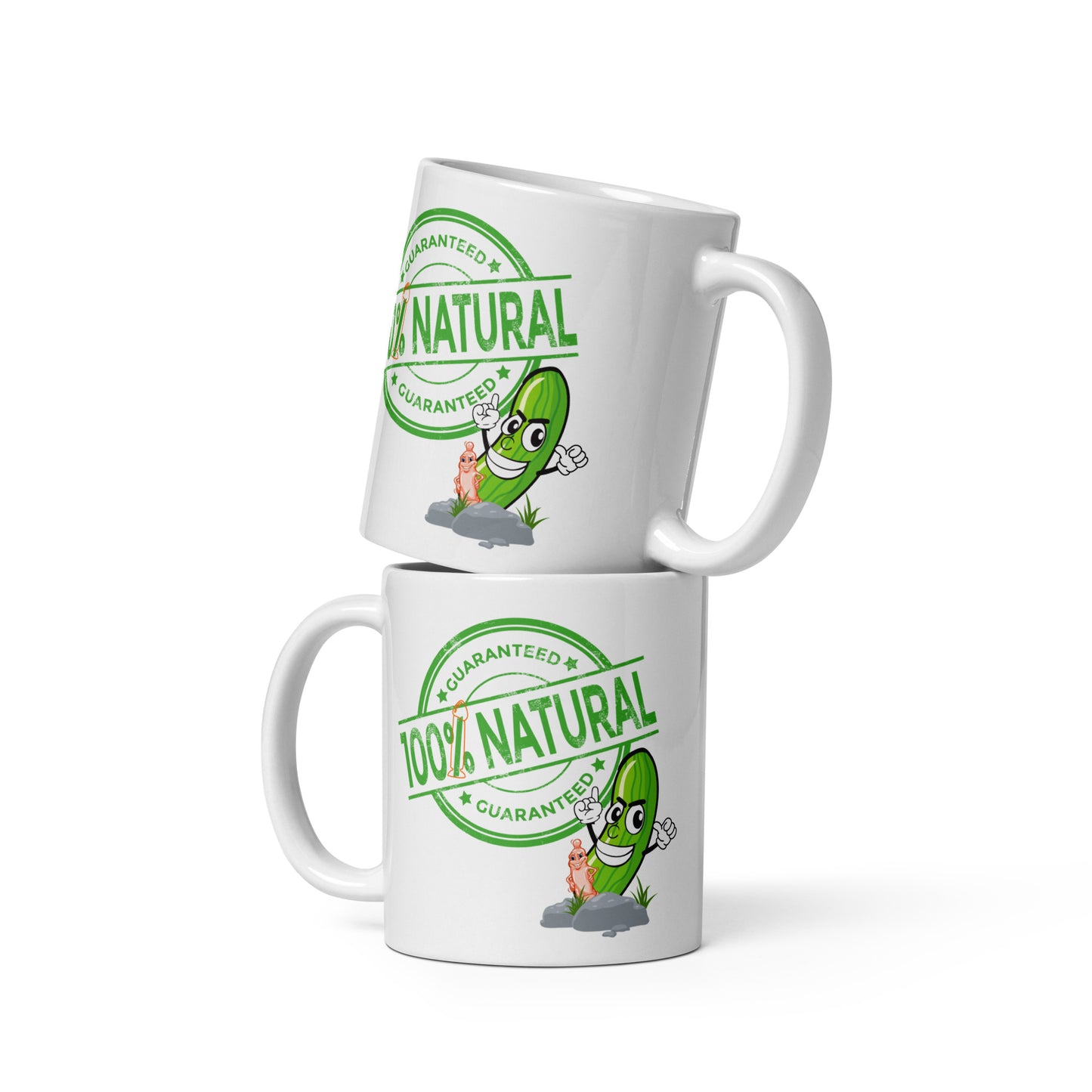 Naturally Born Man 100% Guaranteed - 11 oz White glossy mug