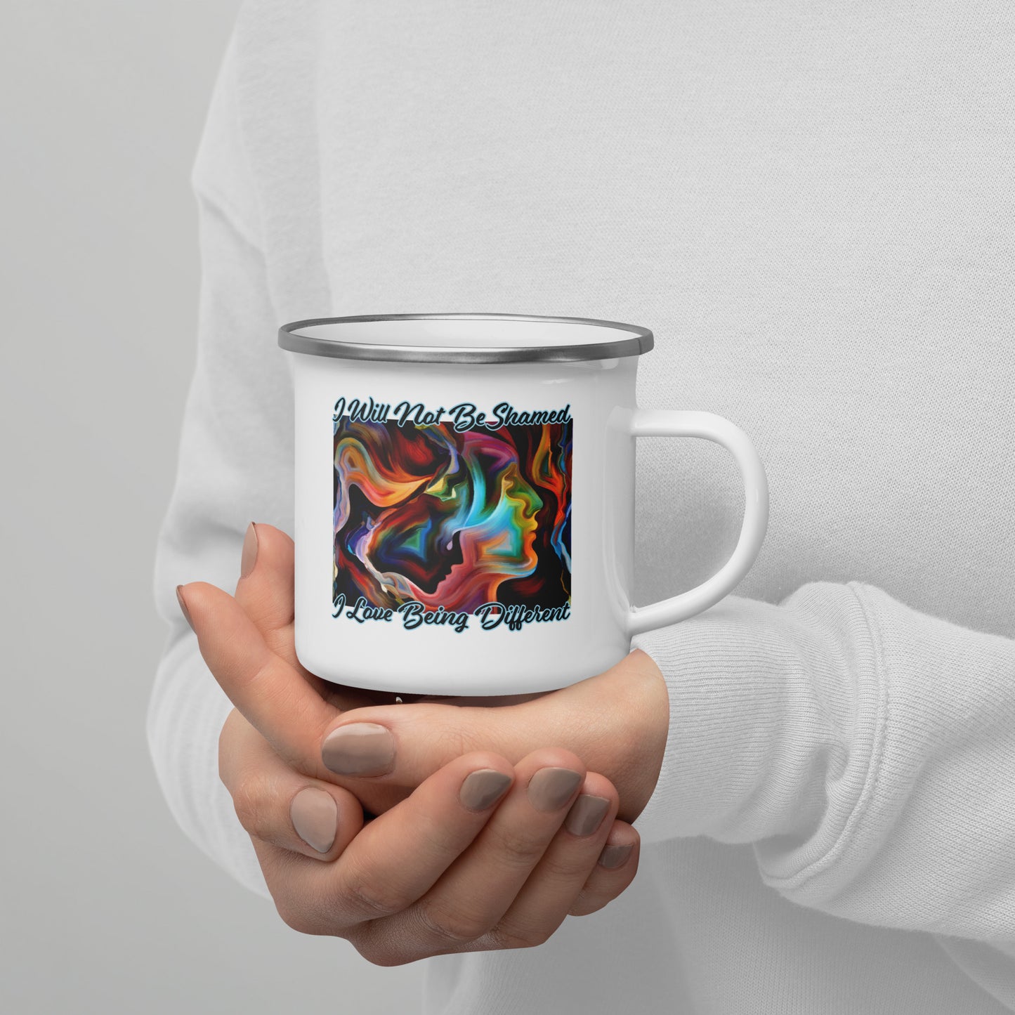 I Will Not Be Shamed, I Love Being Different - 12oz Enamel Mug