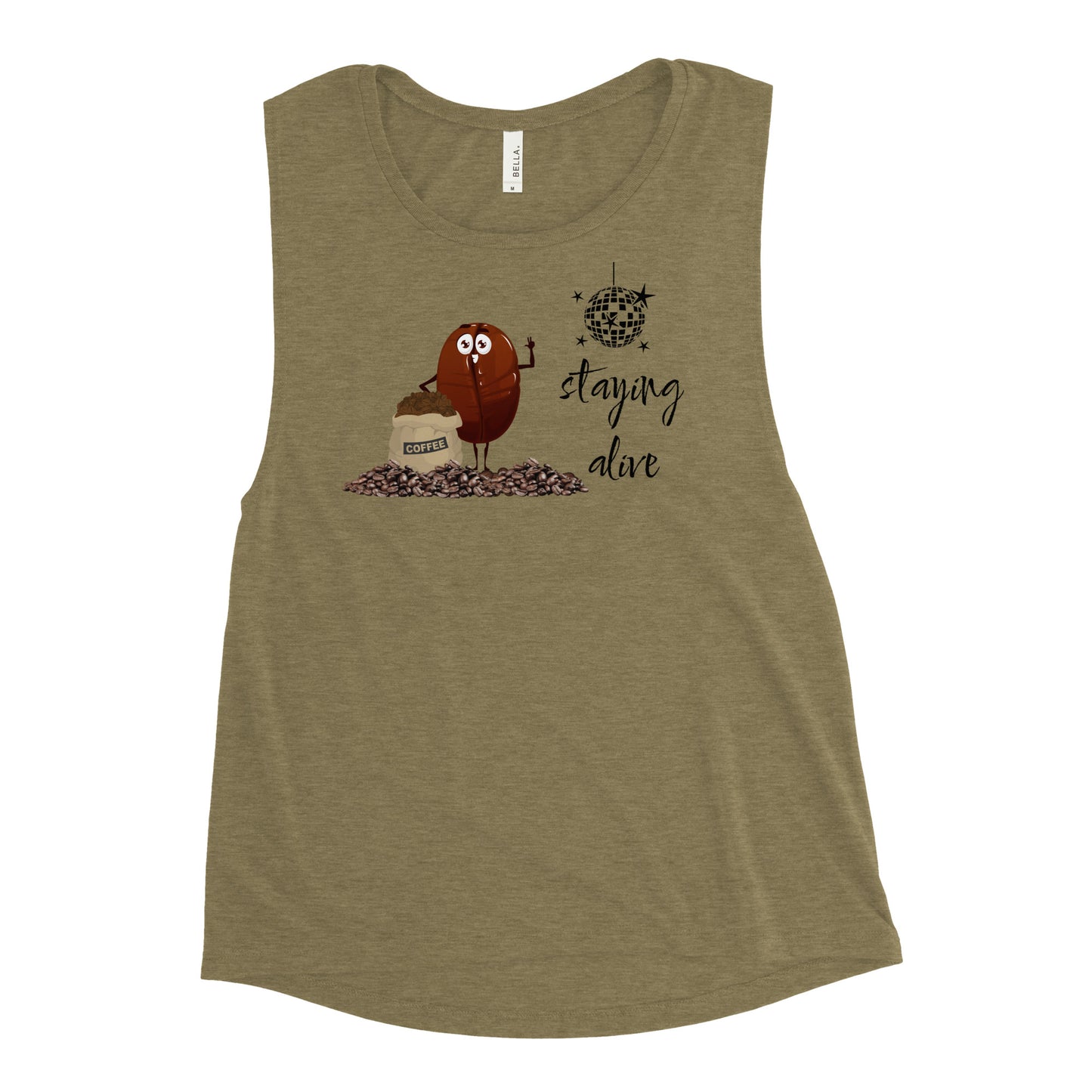 Staying Alive / Coffee - Woman's Muscle Tank